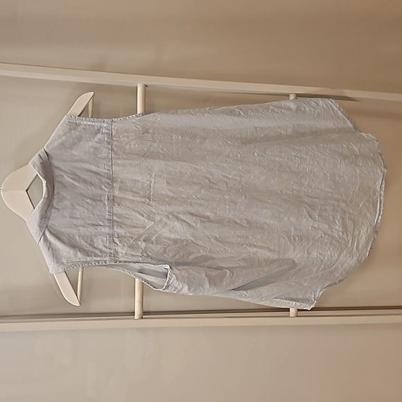 Light blue/white cotton sleeveless shirt. S - Picture 3 of 4